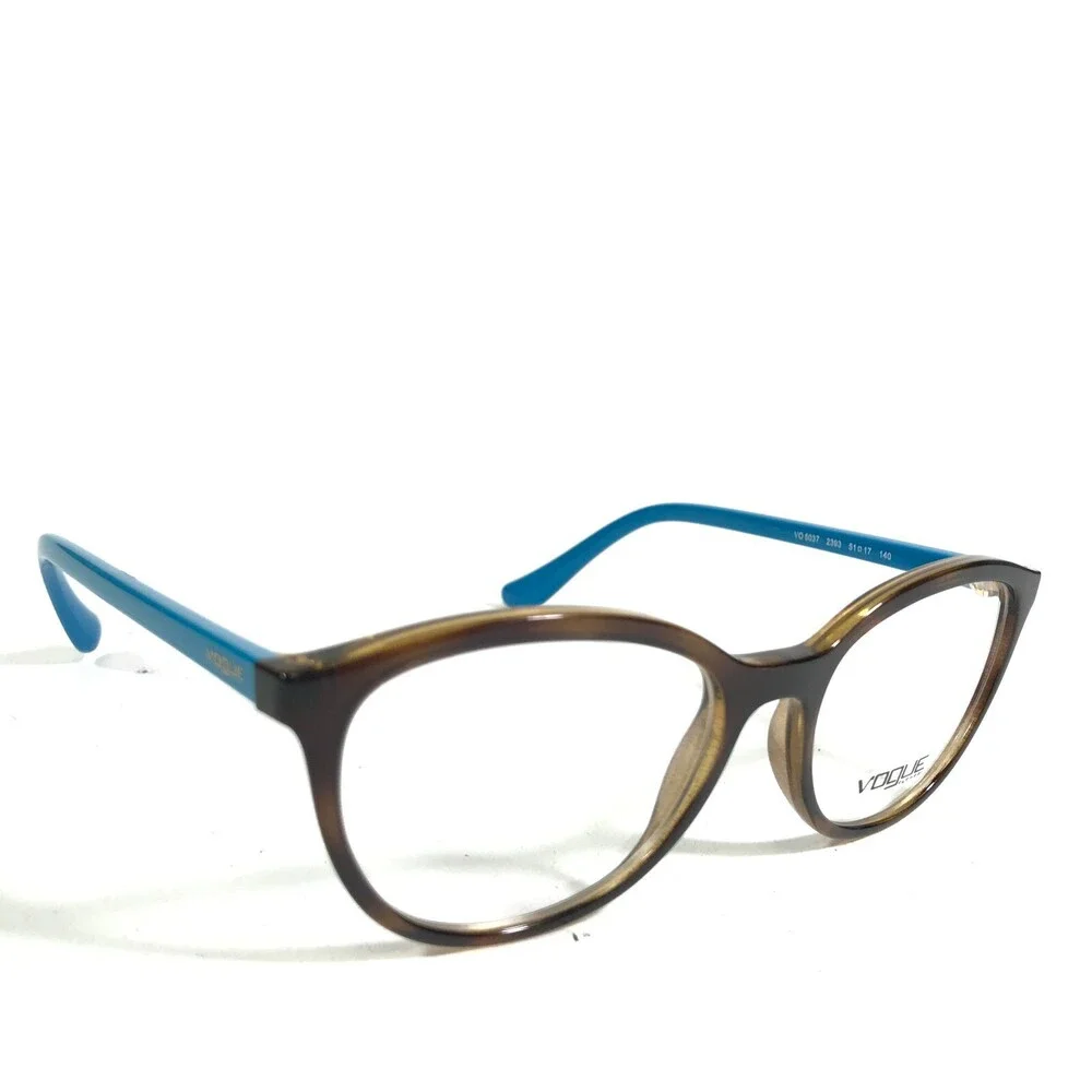Vogue Eyeglasses Frames VO5037 2393 Clear Brown Blue Round Cat Eye 51-17-140